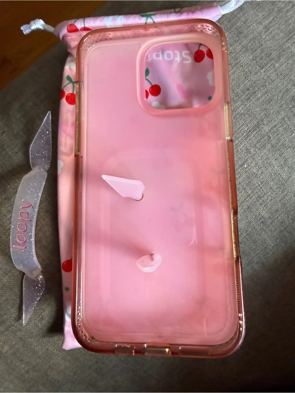 Loopy X Krista Horton cherries case for iPhone 16 pro max